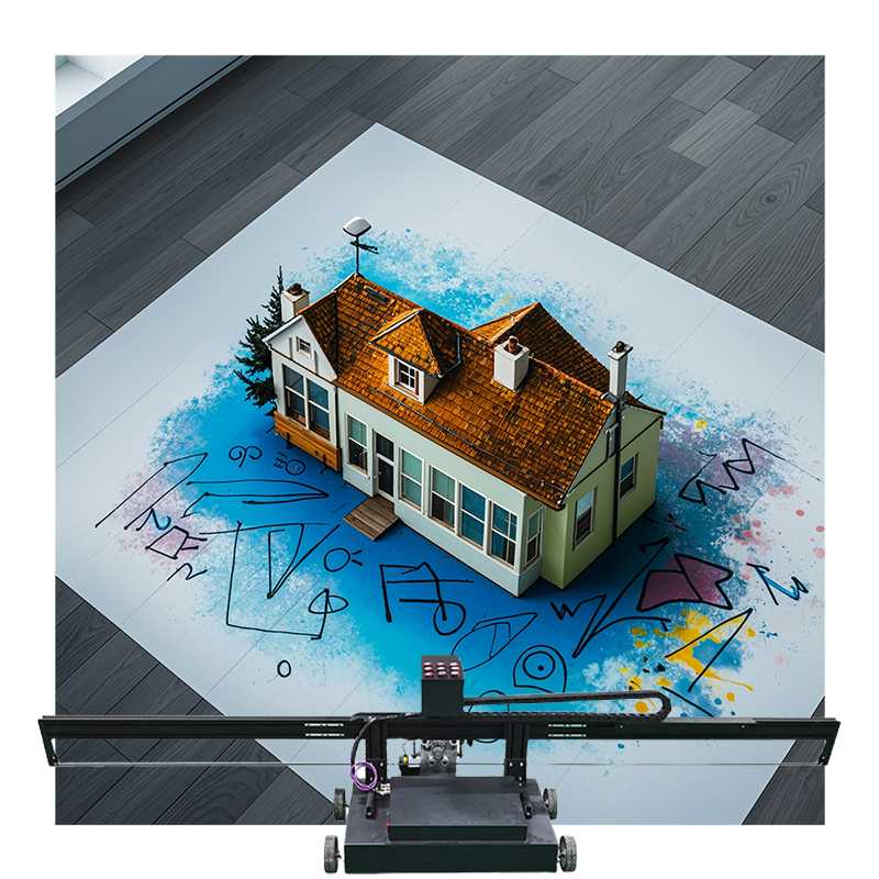 HJ-129 Automatic High Resolution 3D Floor Printer Machine